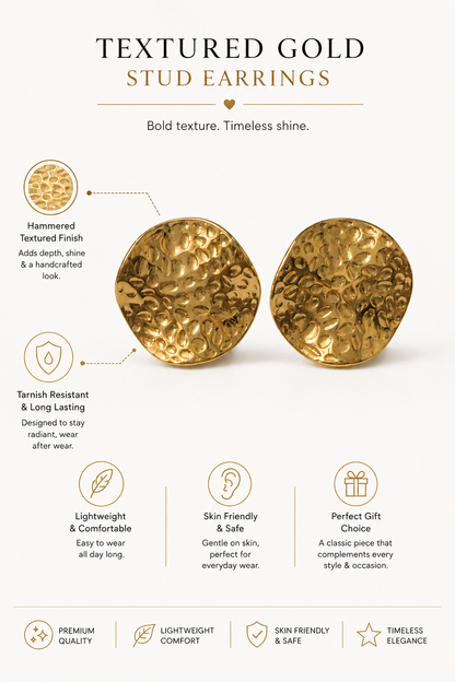 The Caldera Hammered Discs- Anti Tarnish Earrings