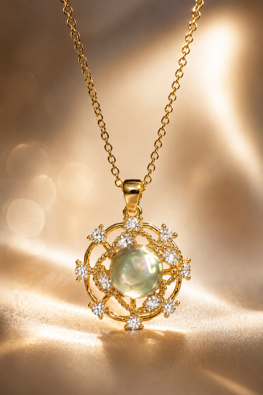The Thaloria Celestial Halo Pearl Pendant