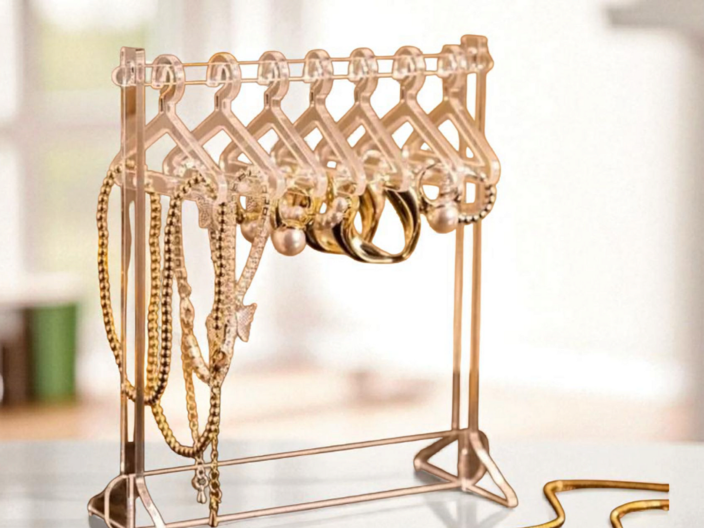 Transparent Stylish Earring Stand With Hangers For Showcase/Table Top