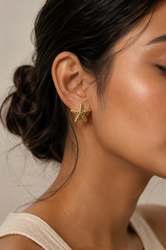 The Benthic Star Studs- Anti Tarnish 18K Gold Plated Earrings