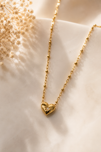 Heart stone necklace