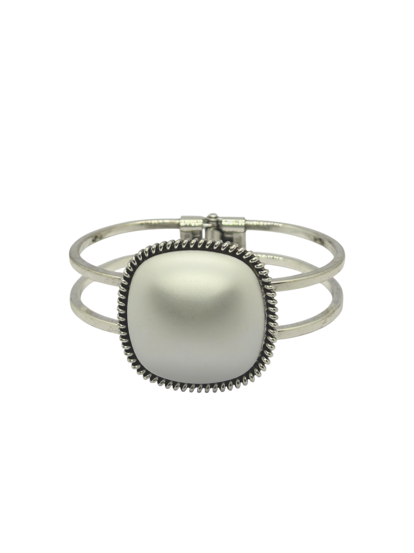 Stylish & Unique Double Hoop Rhodium Plated Bracelet