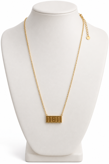 11:11 Engraved Angel Number Bar Necklace