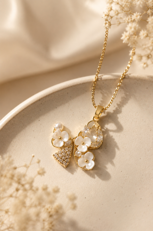 The Pearl & Pavé Split-Wing Pendant