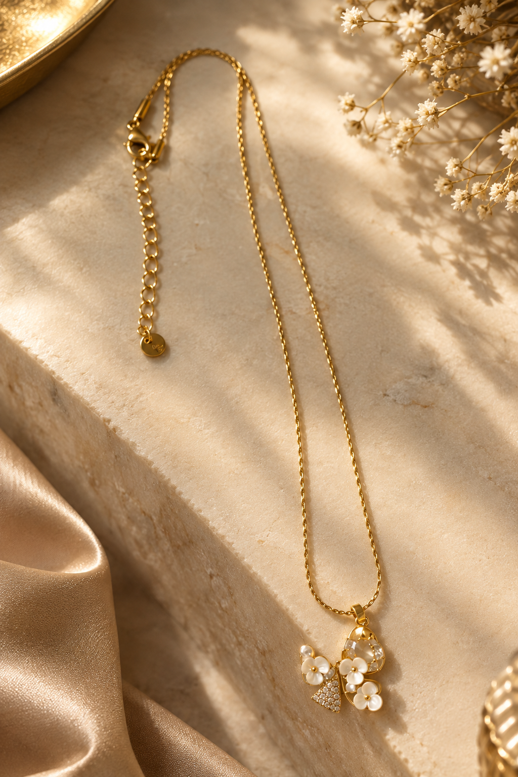 Butterfly flower necklace