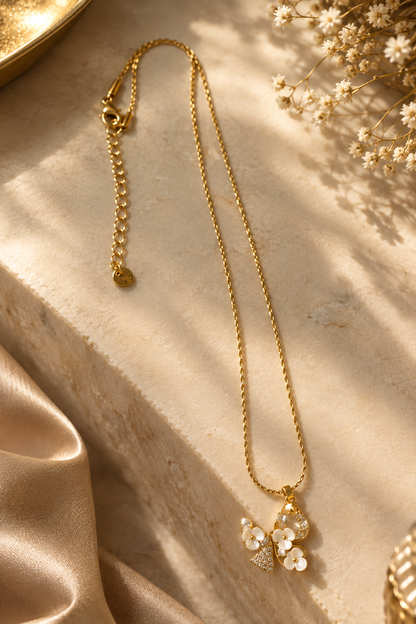 Butterfly flower necklace