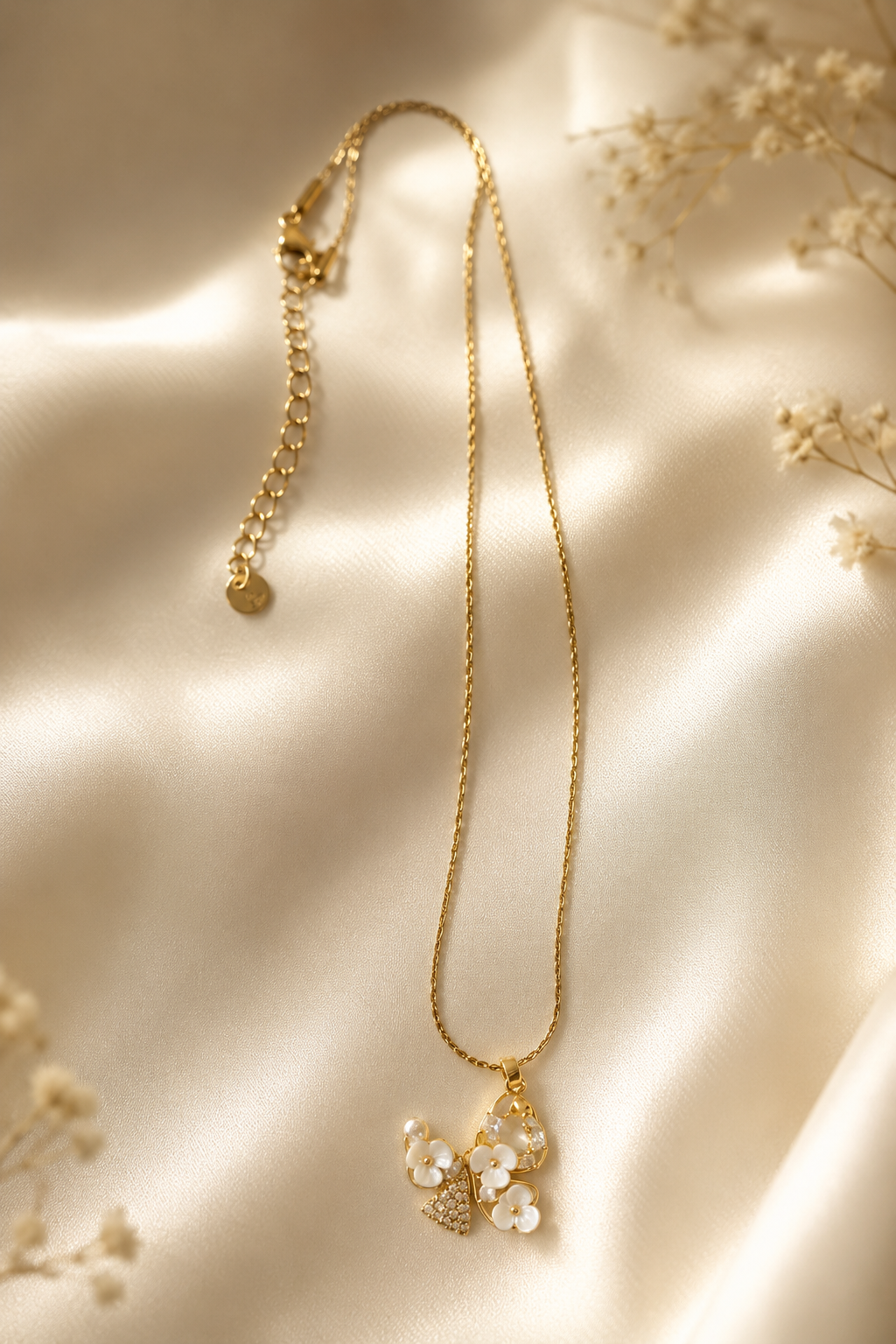 Butterfly flower necklace