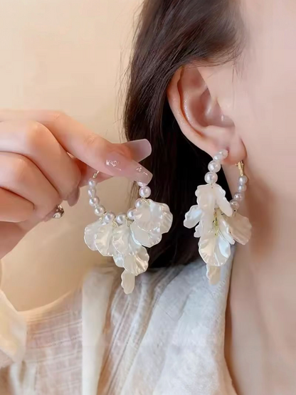 Pearly Moonlit Lagoon Cascade Korean Earrings