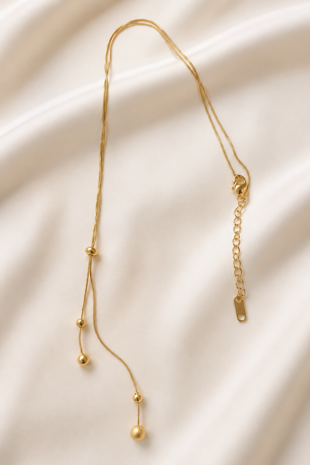 Golden Rigid Sphere chain necklace