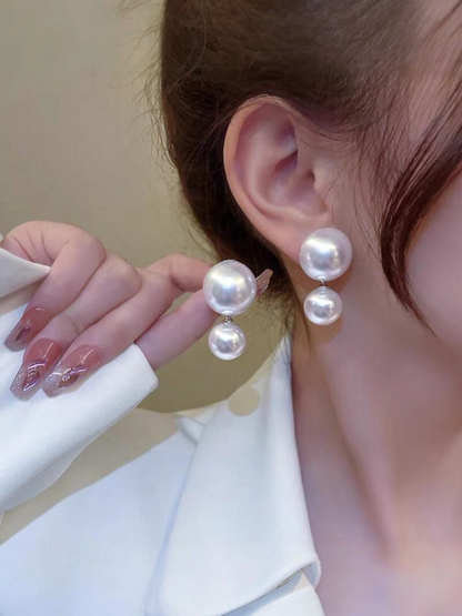Diviner's Orbs - Dual Pearl Korean Eardrops