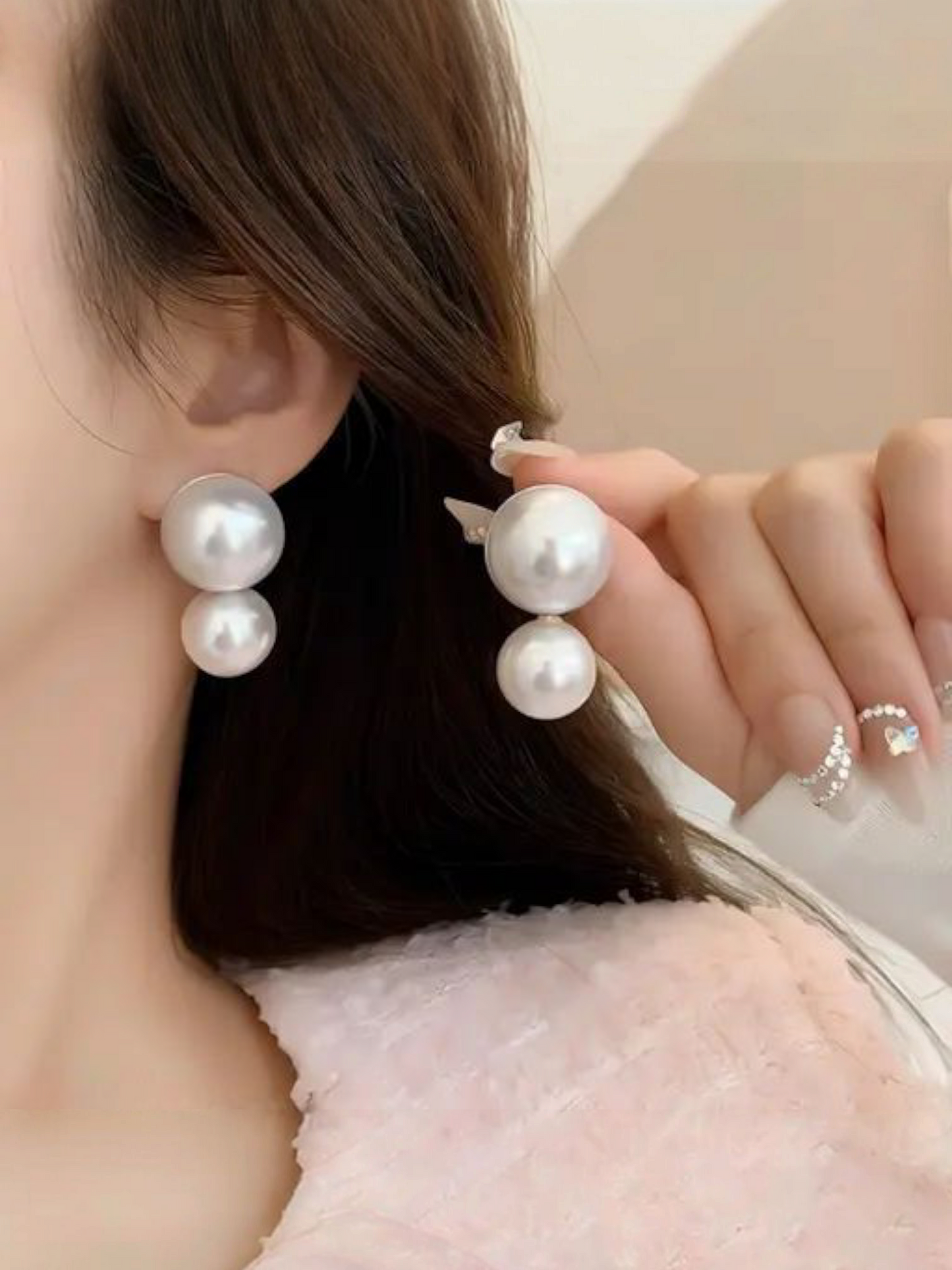 Diviner's Orbs - Dual Pearl Korean Eardrops