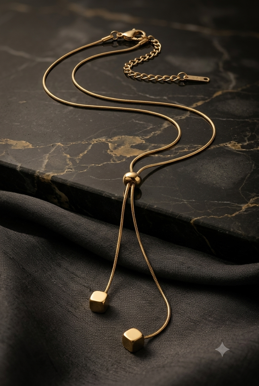 Dual cube chain necklace