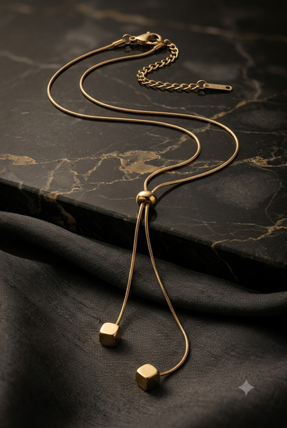 Dual cube chain necklace