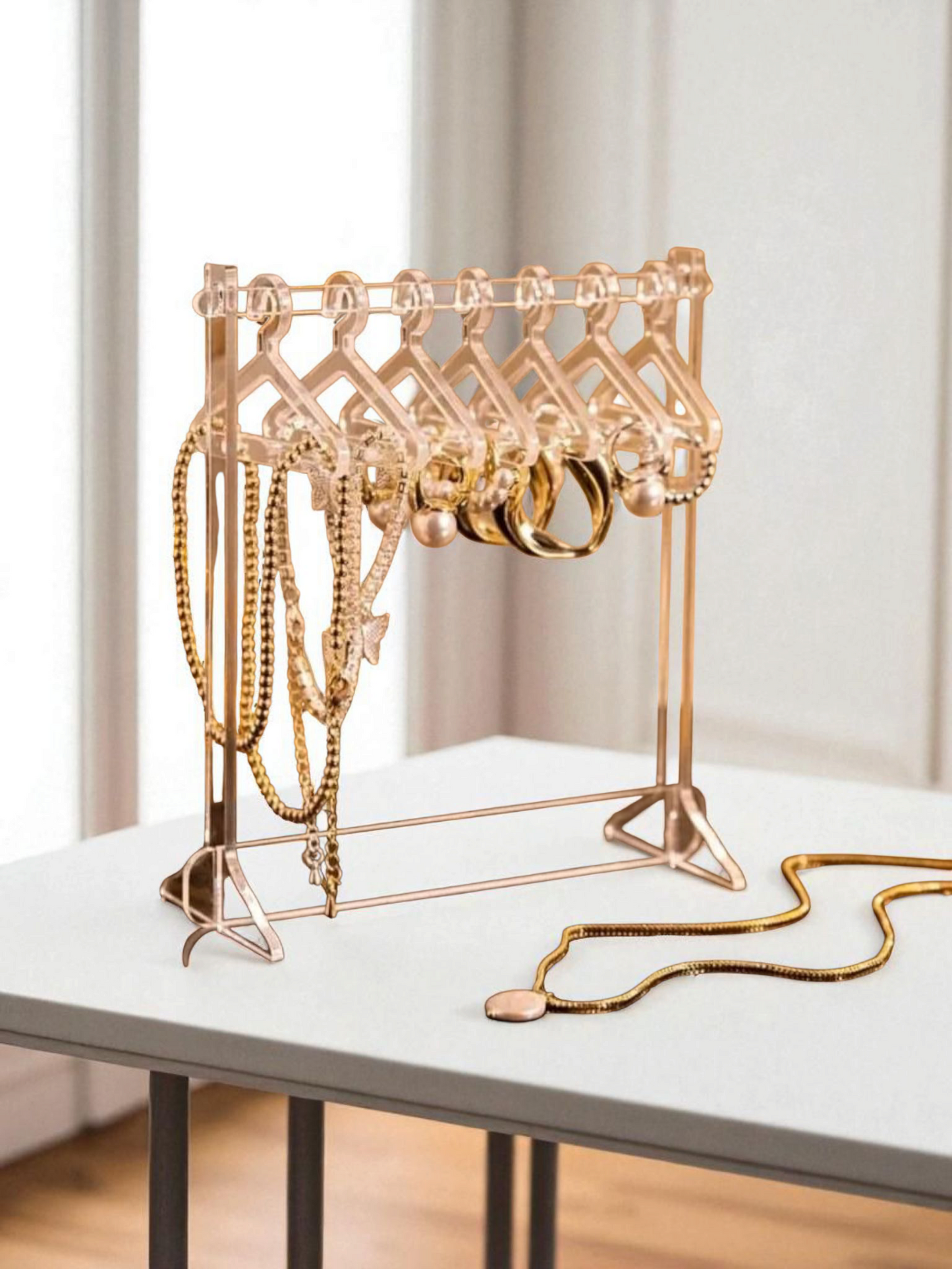 Transparent Stylish Earring Stand With Hangers For Showcase/Table Top