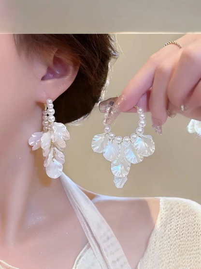 Pearly Moonlit Lagoon Cascade Korean Earrings