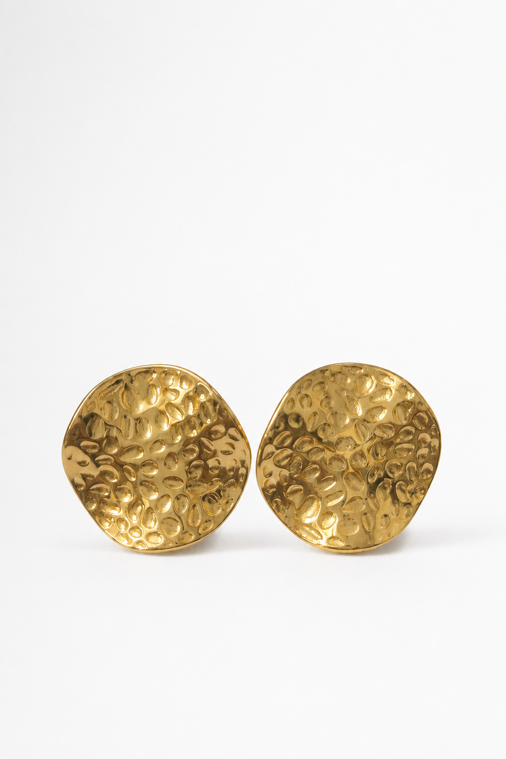 The Caldera Hammered Discs- Anti Tarnish Earrings