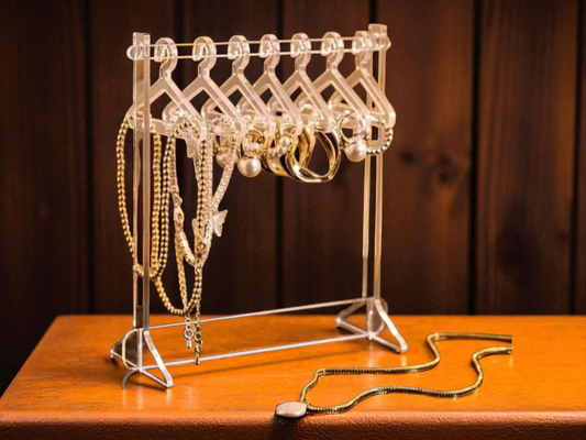 Transparent Stylish Earring Stand With Hangers For Showcase/Table Top