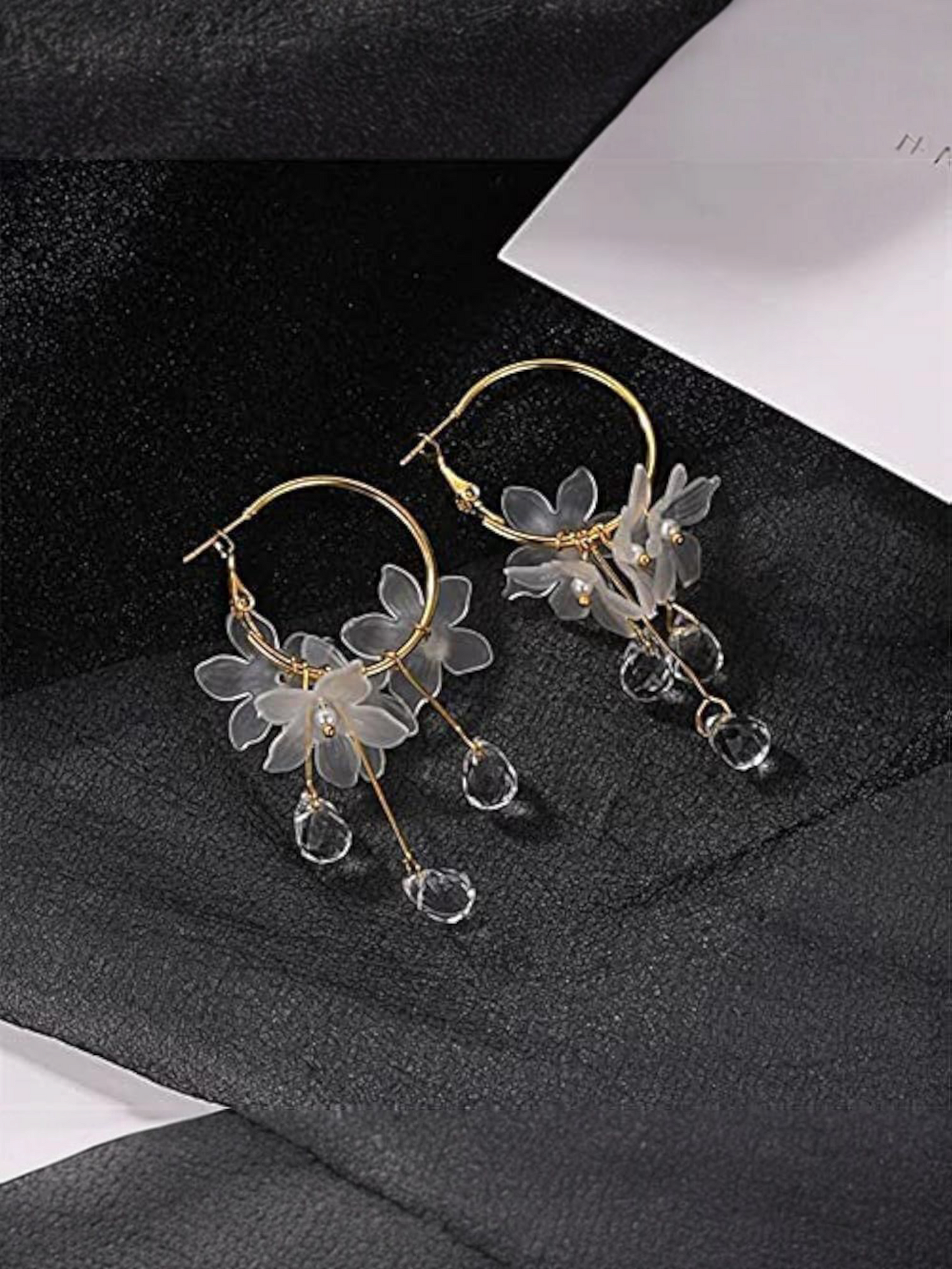 Blossoms Of the Snow Korean Tassel Earrings