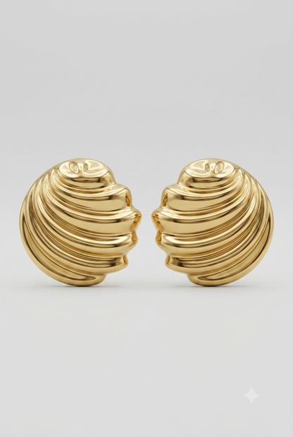 Aurette Sculpted Shell Earrings — the layered shell-inspired pair