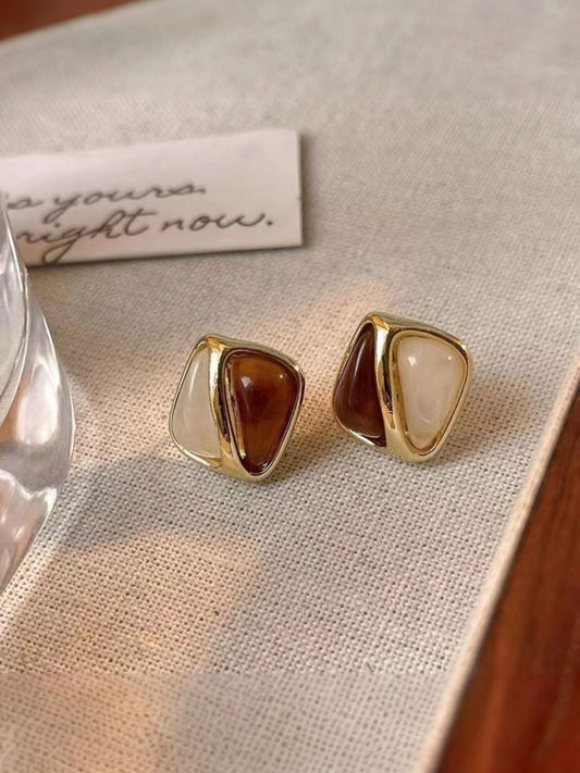 Maroon gems Korean Earrings