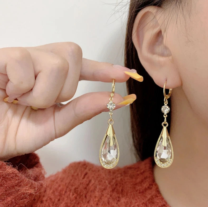 Timeless Tears Of Gaia - Korean Clear Crystal Teardrops