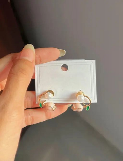 Most Trending Flower And Pearl Korean Stud Earrings