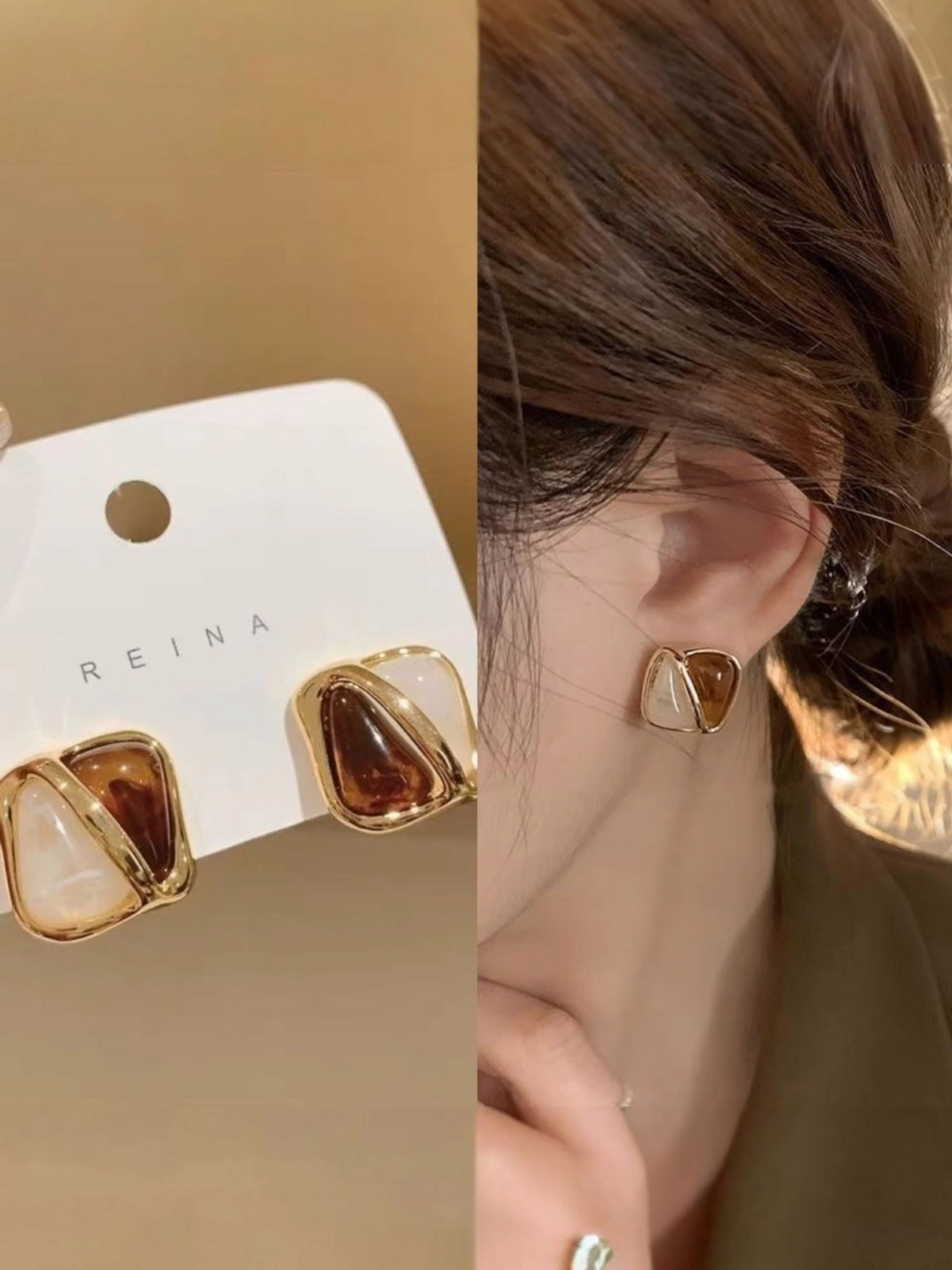 Maroon gems Korean Earrings