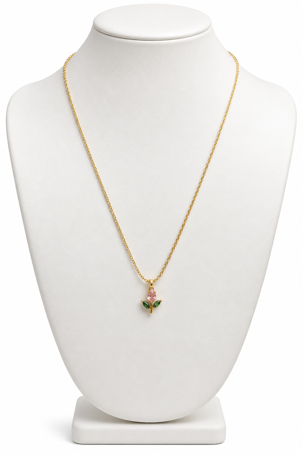 Blushing Tulip Floral Pendant Necklace