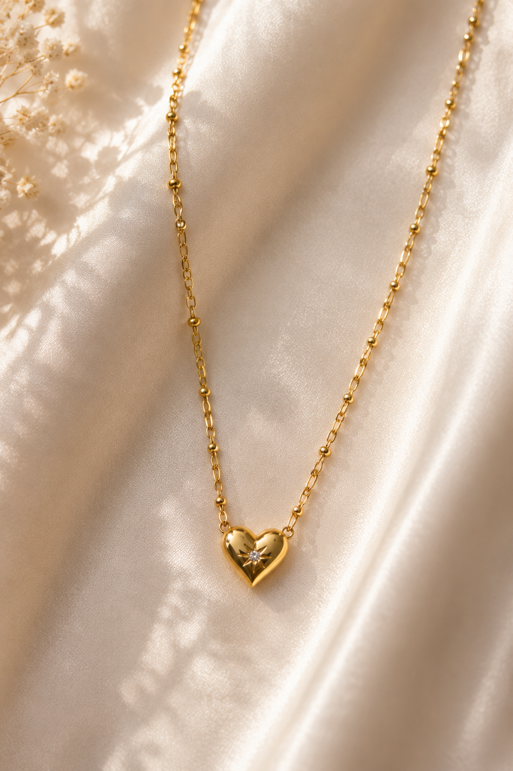 Heart stone necklace