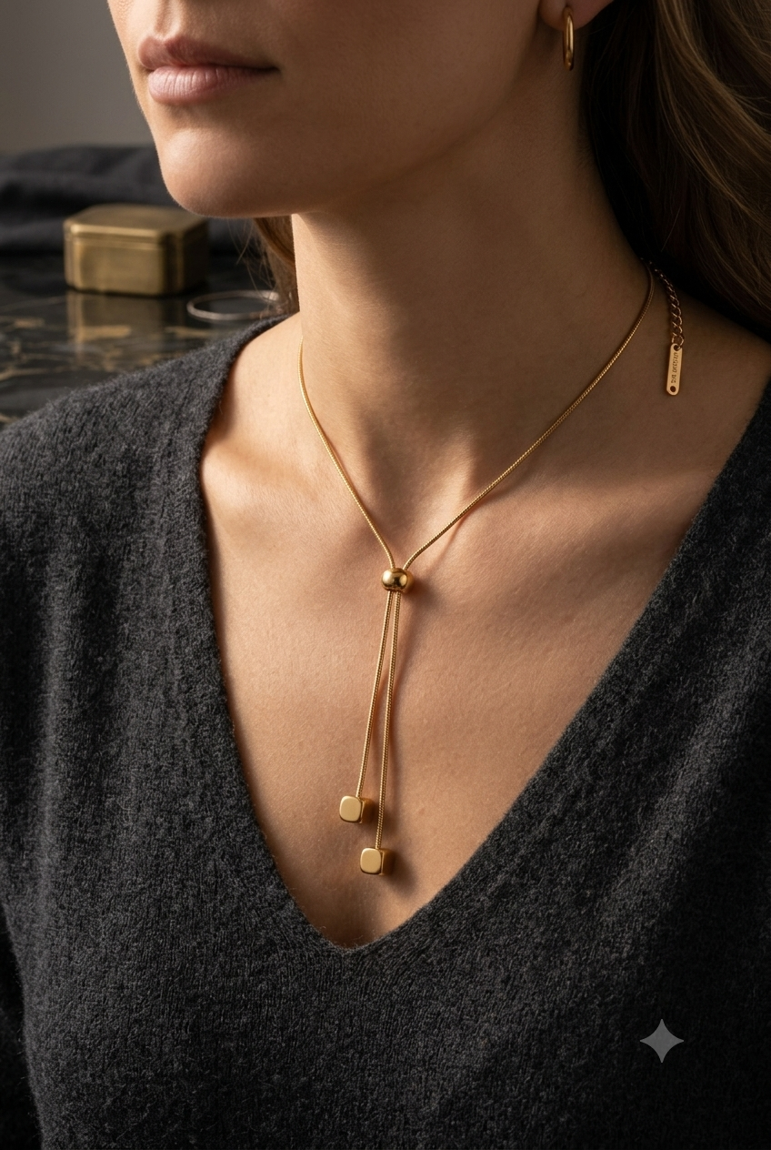 Dual cube chain necklace